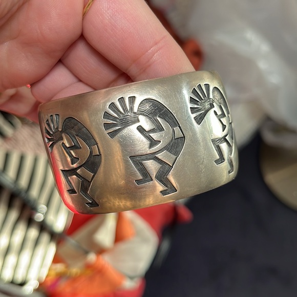 Sterling Silver Kokopelli Bracelet Hopi Native American Indian Jewelry Signed - Picture 9 of 11